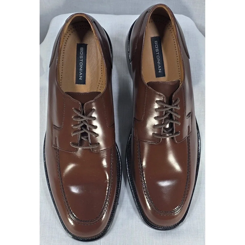 Bostonian First Flex Mens Brown Leather Moc Toe Derby Dress Shoes 11 M‎ 25022